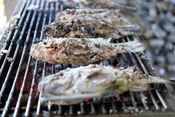 Grilled Roasted Salted Tilapia Fish Salt — Stock Photo, Image