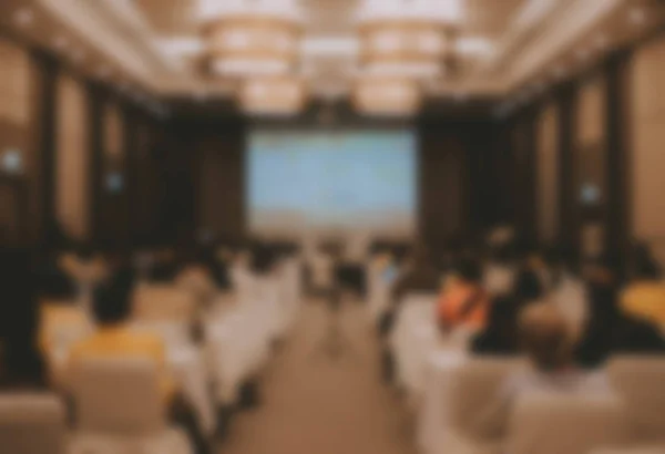 Audience & stage in seminar conference room. blur background — Stock Photo, Image