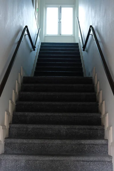 Stairs stairway leading up to window light — Stock Photo, Image