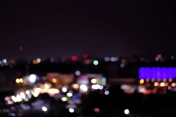 Νύχτα πόλη φως bokeh αποεπικεντρώθηκε θολή φόντο — Φωτογραφία Αρχείου