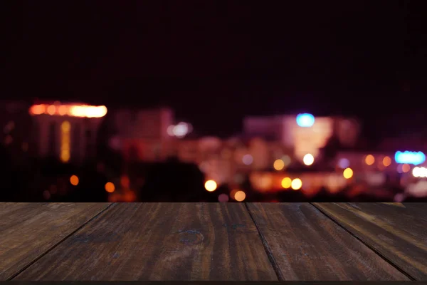 Stadt Nacht Licht Bokeh defokussiert verschwommenen Hintergrund — Stockfoto