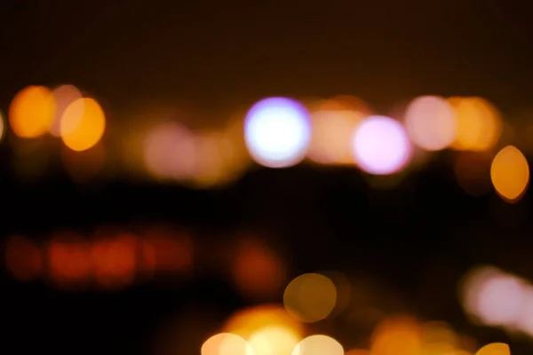 Stadt Nacht Licht Bokeh defokussiert verschwommenen Hintergrund — Stockfoto