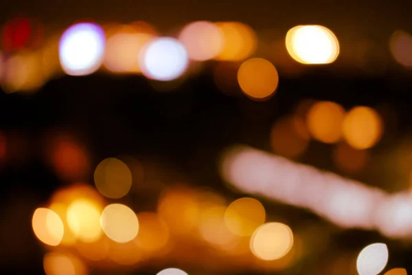 Stadt Nacht Licht Bokeh defokussiert verschwommenen Hintergrund — Stockfoto