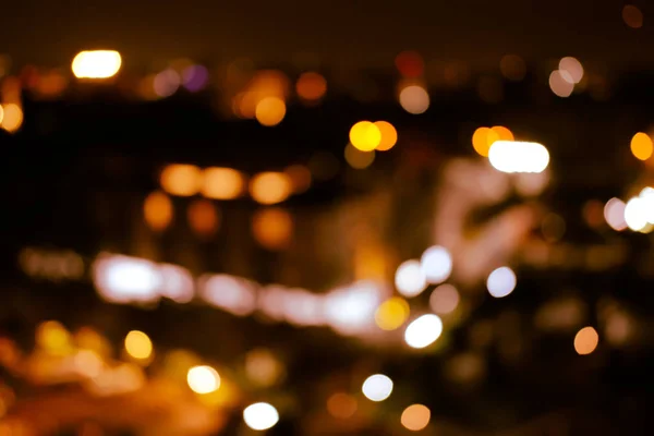 Stadt Nacht Licht Bokeh defokussiert verschwommenen Hintergrund — Stockfoto