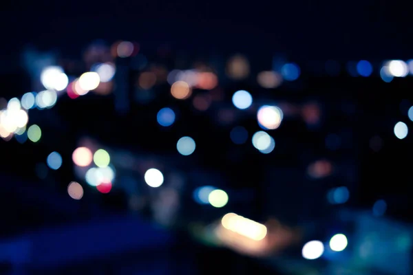 Stadt Nacht Licht Bokeh defokussiert verschwommenen Hintergrund — Stockfoto