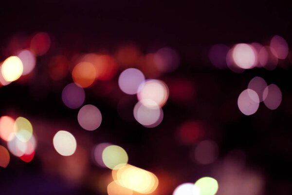 City night light bokeh defocused blurred background abstract