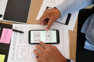 kullanıcı deneyimi Ux tasarımcı akıllı telefon düzeni web tasarımı.