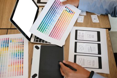 kullanıcı deneyimi Ux tasarımcı akıllı telefon düzeni web tasarımı.
