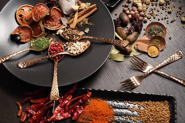 spices herbs seasoning condiment. food ingredient cuisine