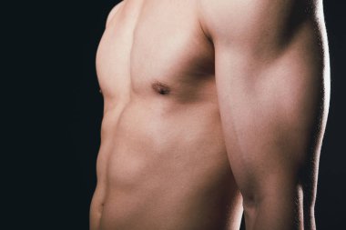 Çıplak gövdeli, kaslı, kaslı, kaslı bir adam..