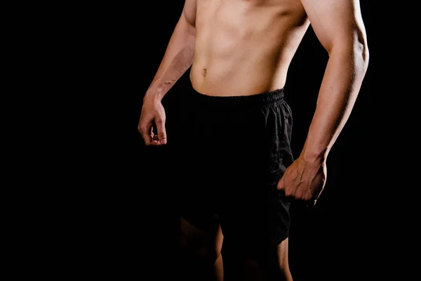 Athletische muskulöse Bodybuilder Mann mit nacktem Oberkörper Sixpack abs. — Stockfoto