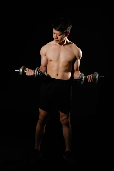 발가벗은 몸통을 가진 근육질의 육체미 운동 선수 6 개 — 스톡 사진