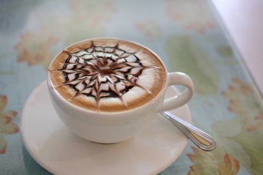sıcak kapuçino mocha latte kahve. Lezzetli içecek.