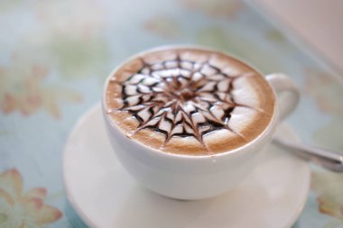 sıcak kapuçino mocha latte kahve. Lezzetli içecek.