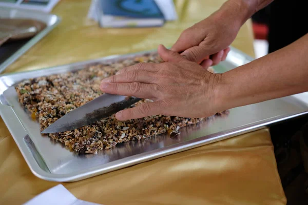 Semillas Cereales Mixtos Barra Cereales Veganos Granula Muesli — Foto de Stock