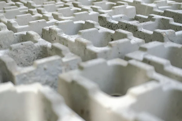 Prostokątny Betonowy Nano Eko Blok Cegły System Konstrukcji Nośnej Ścian — Zdjęcie stockowe