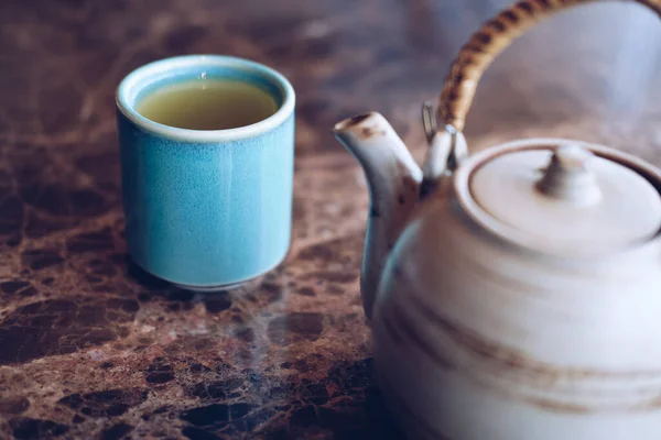 Heißer Matcha Japanischer Grüner Tee Keramiktasse — Stockfoto