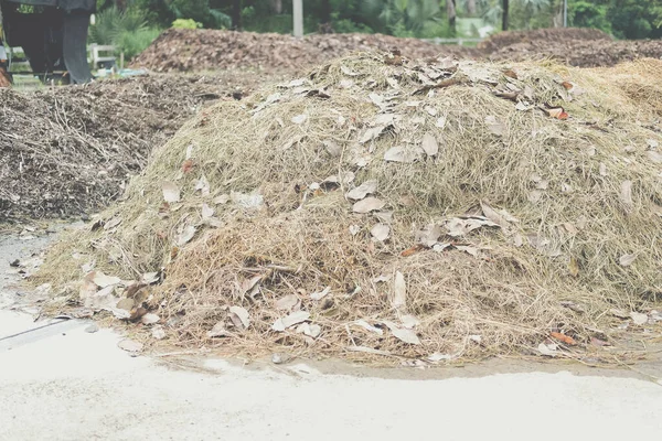 organic compost heap. fertilizer production for soil cultivation in agriculture industry