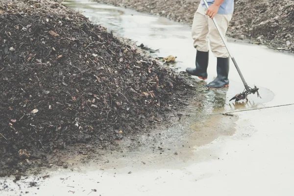 Organiczny Kompost Produkcja Nawozów Uprawy Gleby Rolnictwie — Zdjęcie stockowe