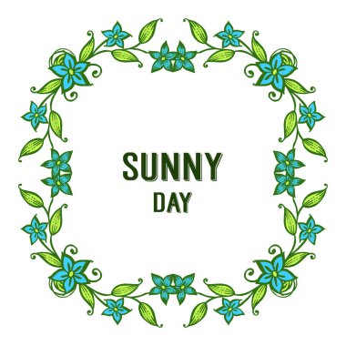 Vektör illüstrasyon kart güneşli gün için çeşitli çelenk çerçeve