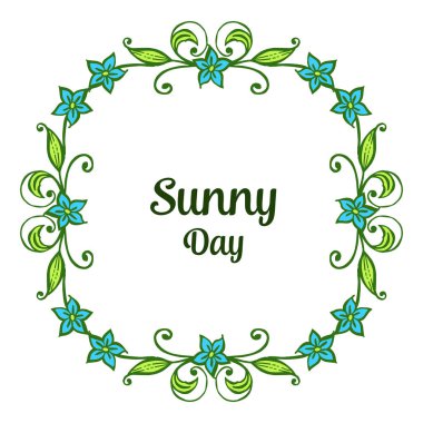 Vektör illüstrasyon kart güneşli gün için çeşitli çelenk çerçeve