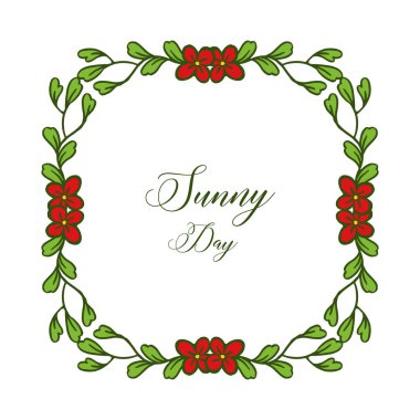Vektör illüstrasyon dekorasyon kırmızı çiçek çerçeve ile güneşli bir gün