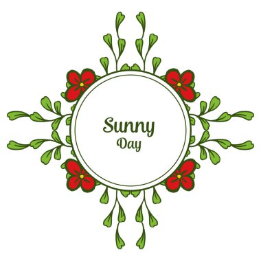 Çiçek çerçeve süslü için Vektör illüstrasyon tebrik kartı güneşli gün