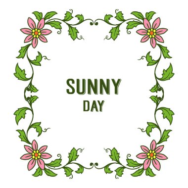 Vektör illüstrasyon güneşli günün dekoratif için çiçek çerçeve çizim