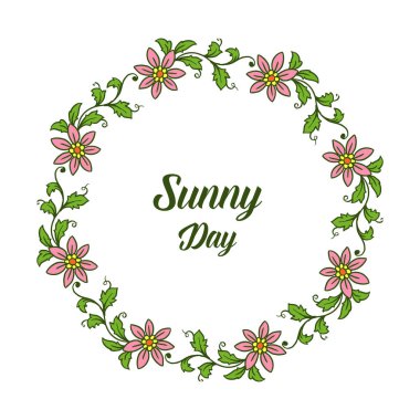 Vektör illüstrasyon güneşli günün dekoratif için çiçek çerçeve çizim