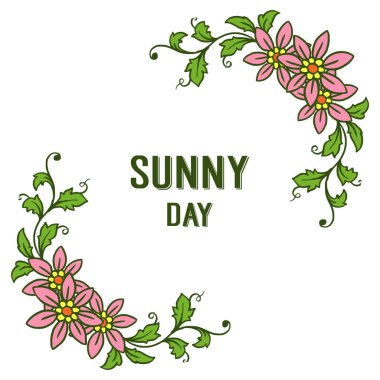 Vektör illüstrasyon güneşli günün dekoratif için çiçek çerçeve çizim