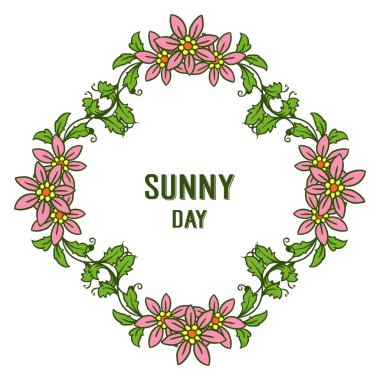 Süslü tasarım güneşli gün için Vektör illüstrasyon güzel çelenk çerçeve