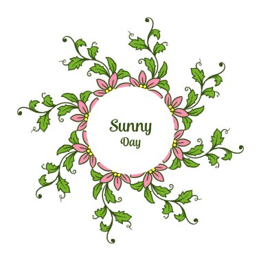 Çiçek çerçeve süslü vektör illüstrasyon tasarım güneşli bir gün
