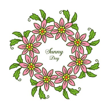 Çiçek çerçeve süslü vektör illüstrasyon tasarım güneşli bir gün