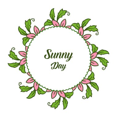Çiçek çerçeve süslü vektör illüstrasyon tasarım güneşli bir gün