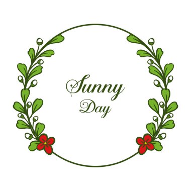Çiçek çiçek çerçevesi ile Vektör illüstrasyon tebrik kartı güneşli bir gün