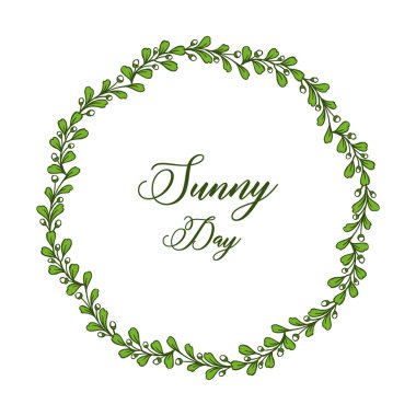 Güzel çelenk çerçevesi ile Vektör illüstrasyon dekorasyon güneşli bir gün