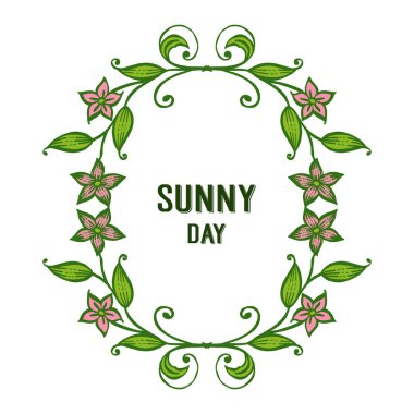 Vektör illüstrasyon süslü güneşli gün için çeşitli çelenk çerçeve