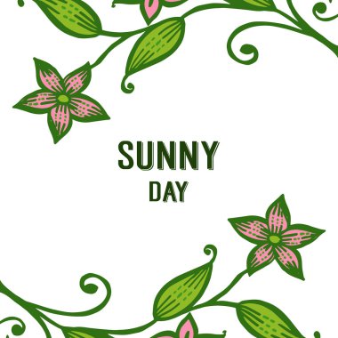 Vektör illüstrasyon süslü güneşli gün için çeşitli çelenk çerçeve