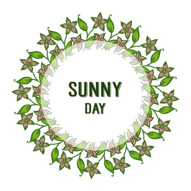 Vektör illüstrasyon çeşitli çiçek çerçevesi için güneşli gün yazma