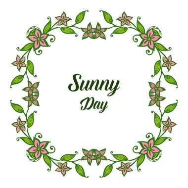 Vektör illüstrasyon çiçek çerçeve dekorasyonu ile güneşli bir gün yazı