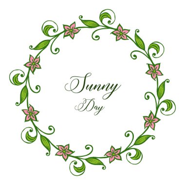 Vektör illüstrasyon çiçek çerçeve dekorasyonu ile güneşli bir gün yazı