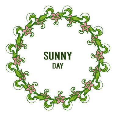 Vektör illüstrasyon çiçek çerçeve dekorasyonu ile güneşli bir gün yazı