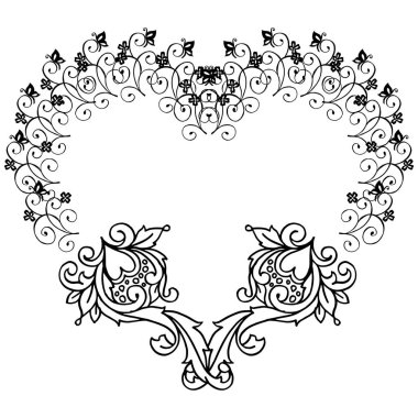 Vektör illüstrasyon çelenk çerçeve için çeşitli çizim