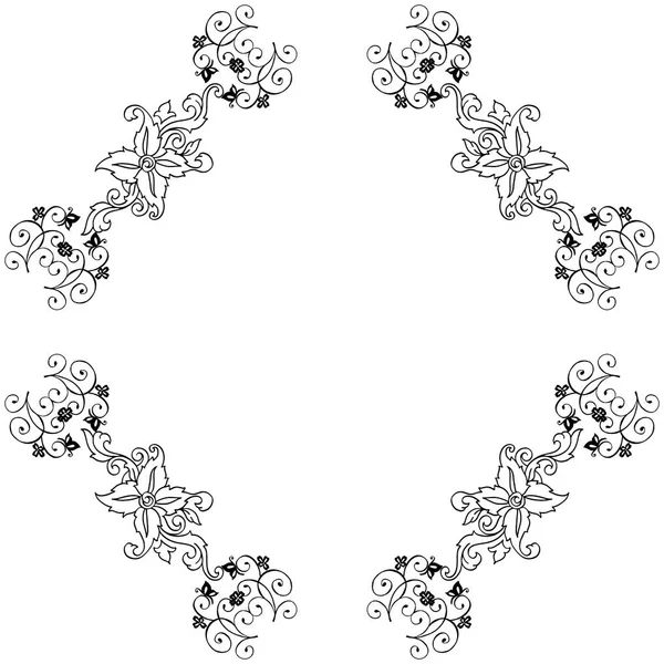 Ilustración vectorial varios patrones con marco de flores — Vector de stock
