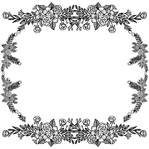 Patrón de decoración de ilustración vectorial para marco floral — Vector de stock