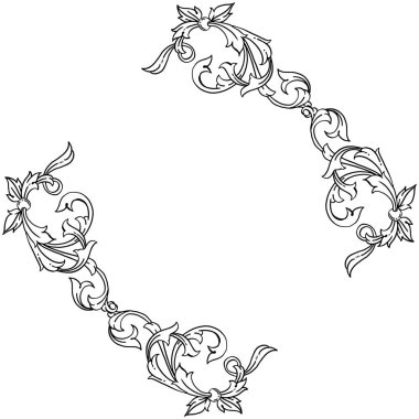 Davet kartı için vektör illüstrasyon deseni çelenk çerçevesi