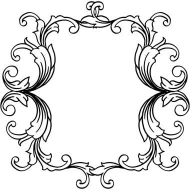 Çiçek çerçeveli vektör illüstrasyon tasarım süs