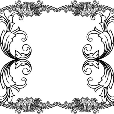 Walpaper dekorasyon için vektör illüstrasyon çiçek çerçeve