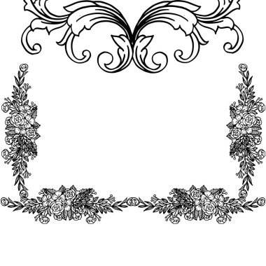 Walpaper dekorasyon için vektör illüstrasyon çiçek çerçeve