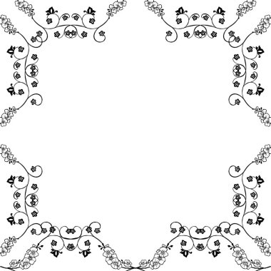 Walpaper dekorasyon için vektör illüstrasyon çiçek çerçeve